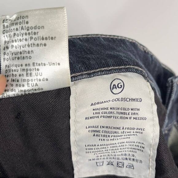 AG Adriano Goldschmied Womens 28 Farrah High Rise Skinny Jeans Dark Wash Cotton - Picture 9 of 9